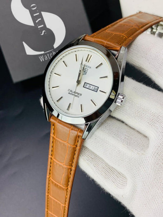 Tag Calibre 5 Watch With Day&Date (Brown)