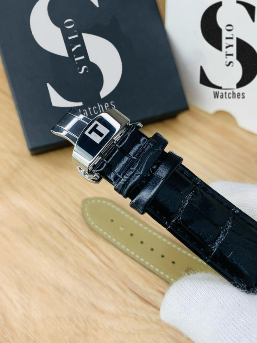 Branded Chronograph working Watch (Black Gold)
