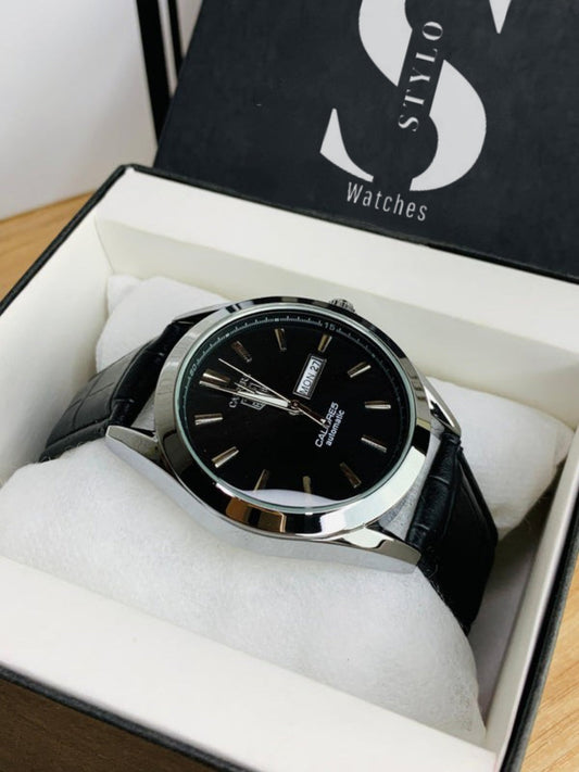 Tag Calibre 5 Watch With Day&Date (Black)