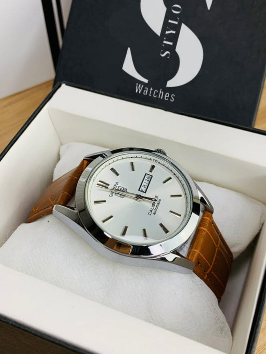 Tag Calibre 5 Watch With Day&Date (Brown)