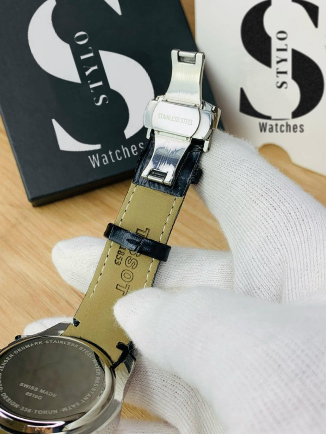 Branded Chronograph working Watch (Black Gold)