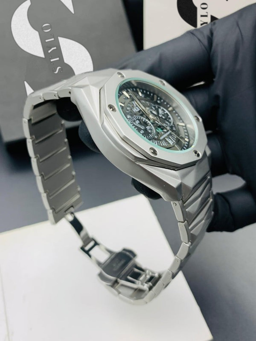 Diamond Cut | Date Adjustment | Texture Chain (Silver)