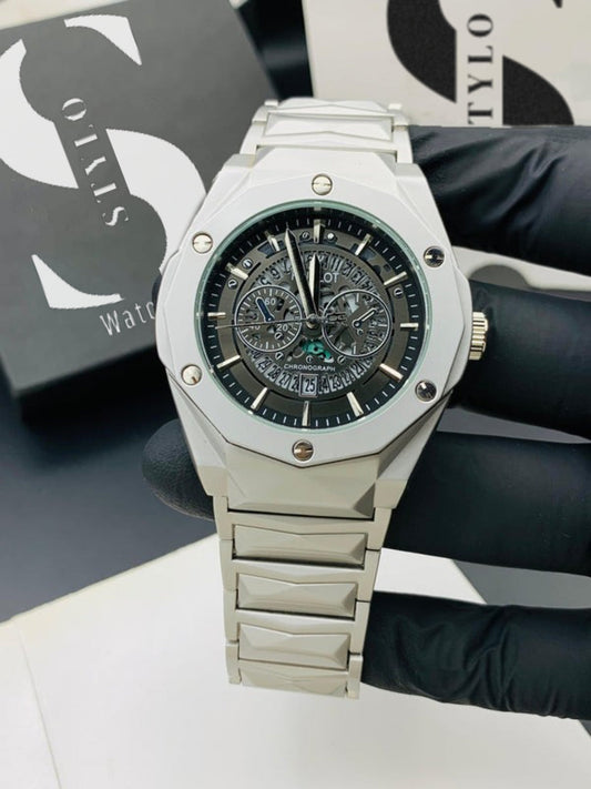 Diamond Cut | Date Adjustment | Texture Chain (Silver)