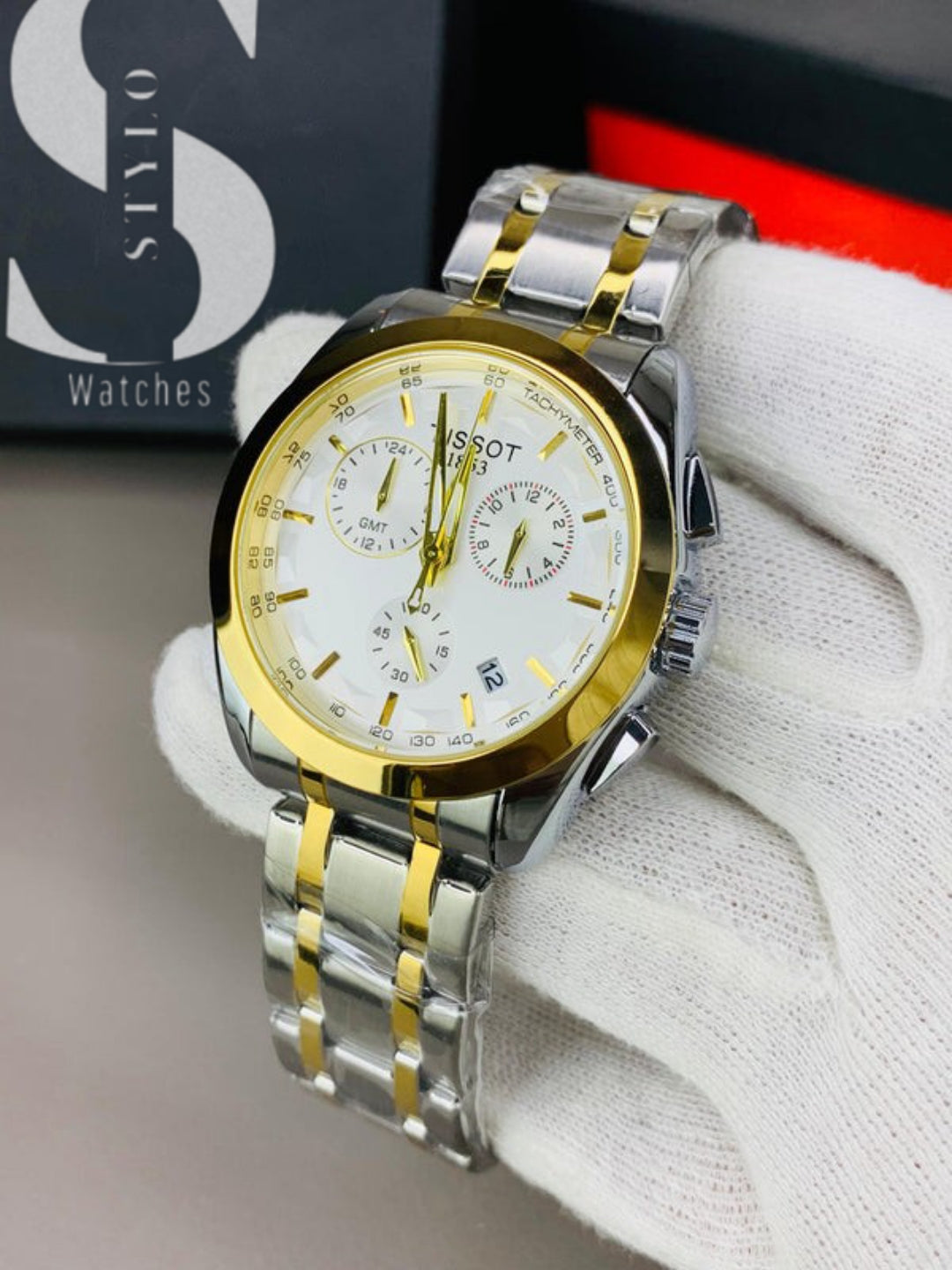 Demanding Chrono |Two Tone White